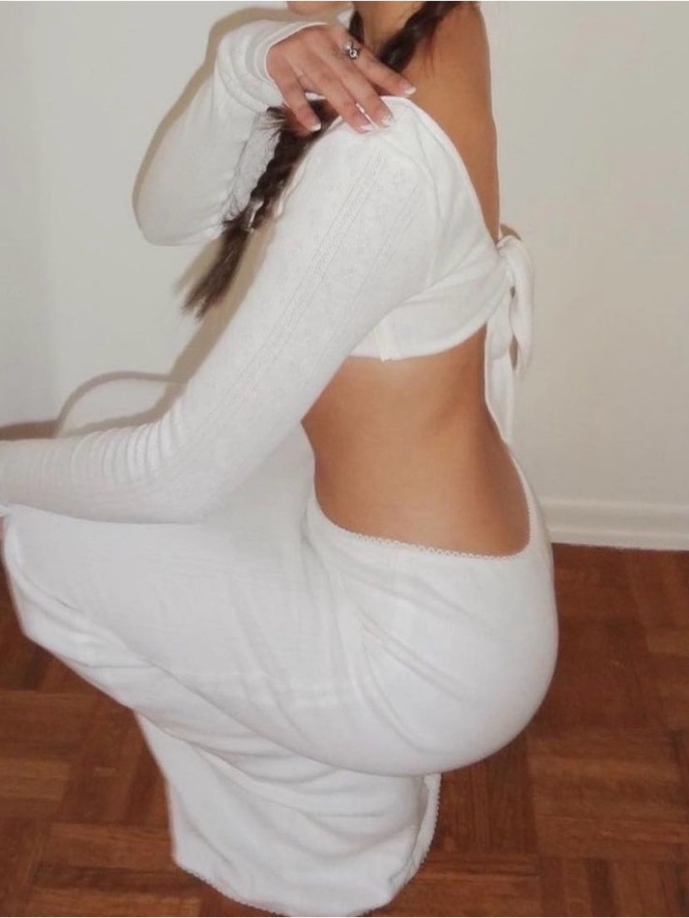MY MUM MADE IT WHITE POINTELLE COTTON MAXI SKIRT M/L - Picture 6 of 13